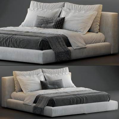 现代布艺双人床-103